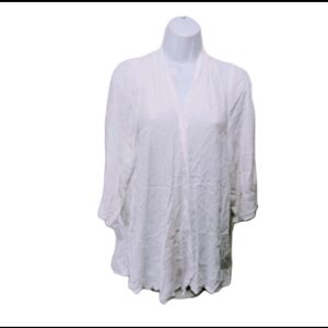 NWT Torrid 0 L Lace Inset Kimono Blouse Top Open Front #9